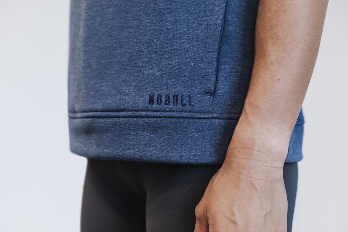 Nobull Microplush Sleeveless Women's Hoodie Deep Grey | Australia (JL7346)